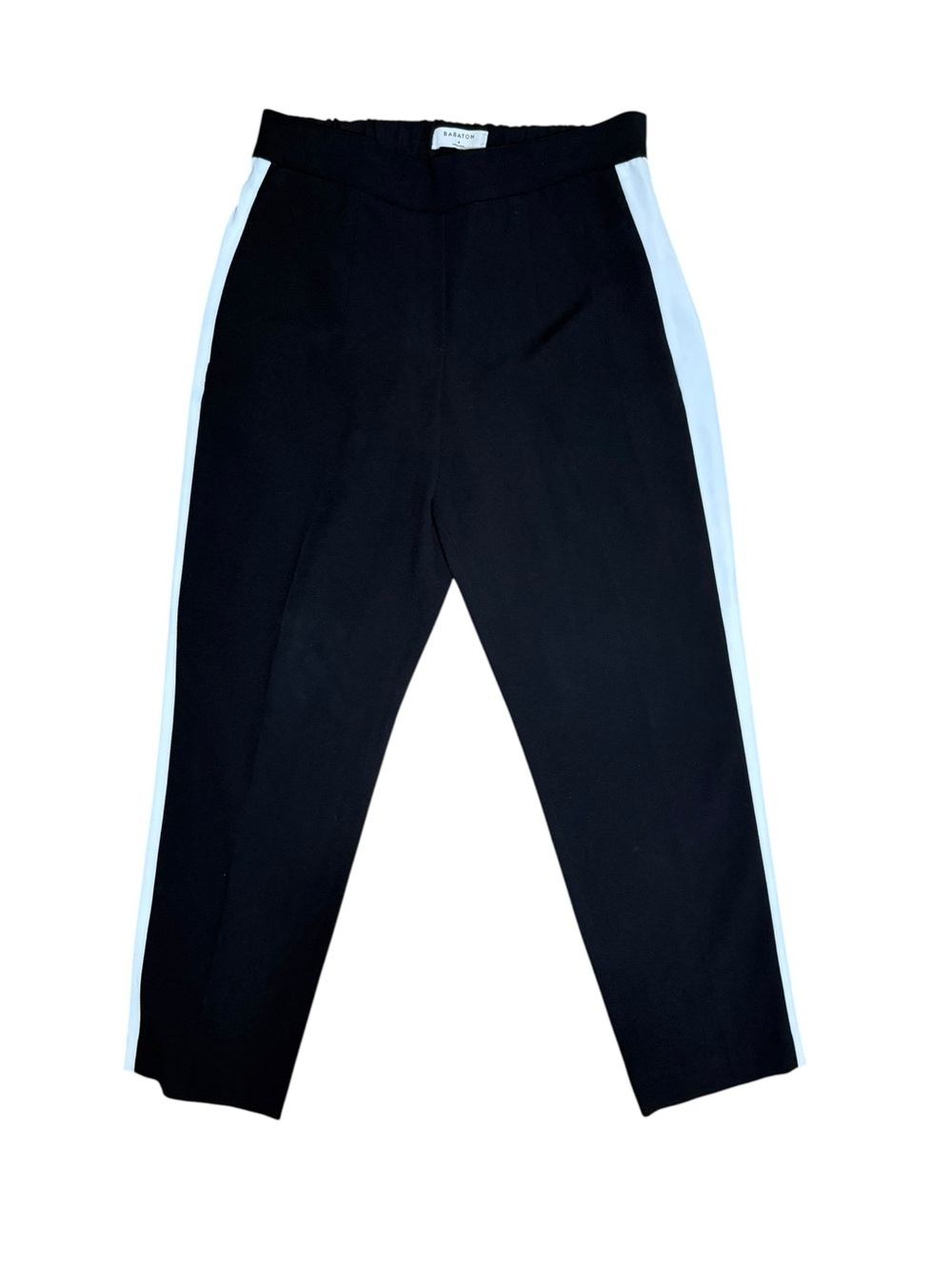 Babaton by Aritzia Black White Side Stripe Conan Cropped Pants Size 4
